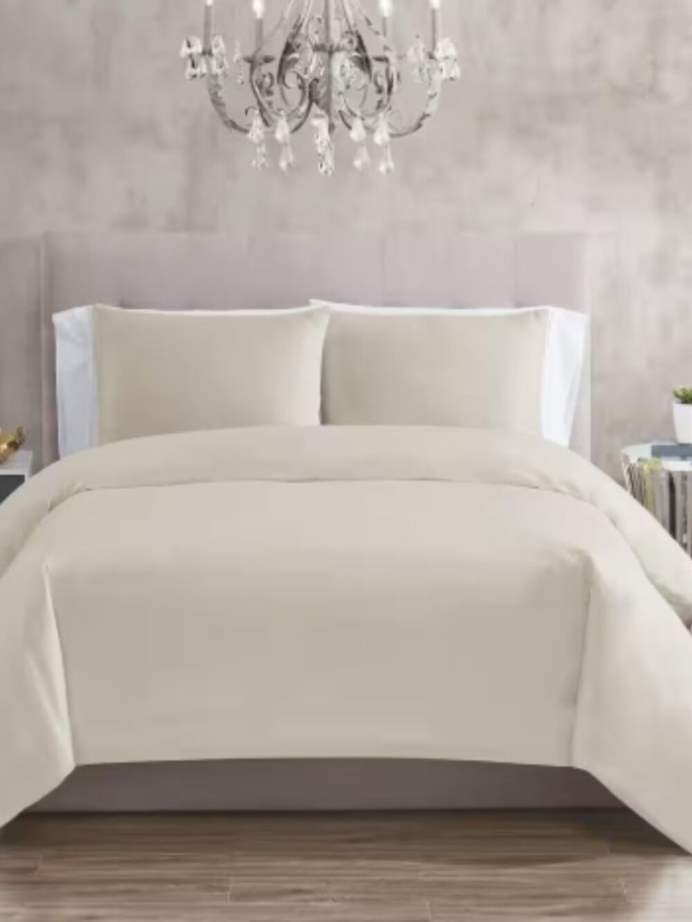 Christian Siriano New York 3-Piece Khaki 100% Cotton Sateen King Duvet Cover Set